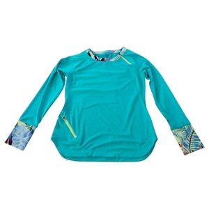 Title Nine Teal Long Sleeve Rashguard. Sz. M